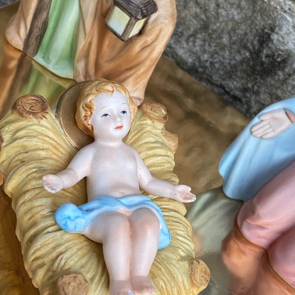 Vintage Homco By home Interiors Porcelain Figurines Christmas Nativity Set - Picture 9 of 15
